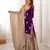 Purple women chinon silk embroidered top sharara set with pearl work & dupatta