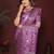 Lavender color satin silk fabric woven jari designer graceful partywear saree