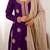 Purple women chinon silk embroidered top sharara set with pearl work & dupatta