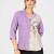 Women’s purple & beige face sketch embroidered shirt