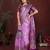 Lavender color satin silk fabric woven jari designer graceful partywear saree