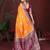 Orange color satin silk fabric woven jari designer graceful partywear saree