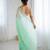 Sea green color chiffon crush fabric beautiful sophisticated work ceremonial saree