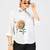 Women’s white sunflower embroidered cotton linen casual shirt