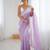 Lavender color chiffon crush fabric beautiful sophisticated work ceremonial saree