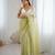 Green color chiffon crush fabric beautiful sophisticated work ceremonial saree