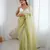 Green color chiffon crush fabric beautiful sophisticated work ceremonial saree