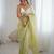 Green color chiffon crush fabric beautiful sophisticated work ceremonial saree