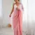 Pink color chiffon crush fabric beautiful sophisticated work ceremonial saree