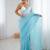 Sky blue color chiffon crush fabric beautiful sophisticated work ceremonial saree