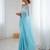 Sky blue color chiffon crush fabric beautiful sophisticated work ceremonial saree