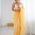 Mustard color chiffon crush fabric beautiful sophisticated work ceremonial saree