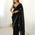 Black color beautiful fancy partywear fendy satin saree