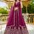 Attractive Wine Dori Work Satin Sangeet Wear Lehenga Choli