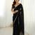 Black color beautiful fancy partywear fendy satin saree