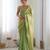 Green color beautiful fancy partywear fendy satin saree