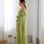 Green color beautiful fancy partywear fendy satin saree