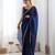 Blue color beautiful fancy partywear fendy satin saree