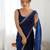 Blue color beautiful fancy partywear fendy satin saree