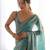 Sky blue color beautiful fancy partywear fendy satin saree