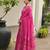 Pink color jute linen silk fabric beautiful graceful saree