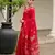 Red jute linen silk fabric beautiful graceful saree