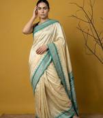 handloom soft art silk saree with zari woven motifs contrast traditional border