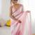 Pink color beautiful fendy satin fabric saree with glamorous zarkan diamond work