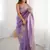 Lavender color candy crush fabric beautiful partywear saree for girlie looks