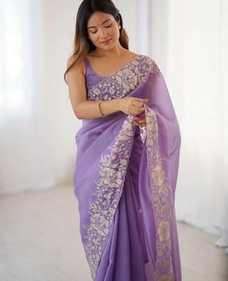 Lavender candy crush partywear saree girlie looks 3