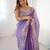 Lavender color candy crush fabric beautiful partywear saree for girlie looks