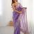 Lavender color candy crush fabric beautiful partywear saree for girlie looks