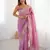 Pink color candy crush fabric beautiful partywear saree for girlie looks