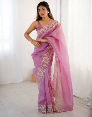 Pink candy crush partywear saree girlie looks 4