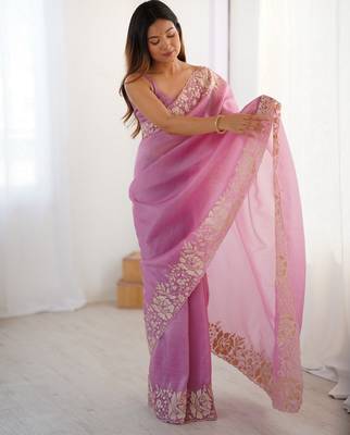Pink candy crush partywear saree girlie looks 5