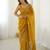 Mustard color crunchy fabric beautiful partywear saree for girlie looks