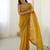 Mustard color crunchy fabric beautiful partywear saree for girlie looks