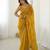 Mustard color crunchy fabric beautiful partywear saree for girlie looks