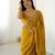Mustard color crunchy fabric beautiful partywear saree for girlie looks