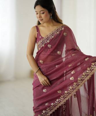 Onion crunchy partywear saree girlie looks 5