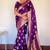 Purple soft silk blend banarasi jacuard work designer saree with blouse
