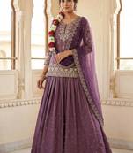 Designer Heavy Work Onion Color Top With Lehenga