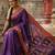 Purple color soft silk fabric woven jari designer ethnic party looks saree