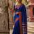 Blue color soft silk fabric woven jari designer ethnic party looks saree