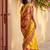 Yellow color pochampalli silk saree with graceful woven designer looks