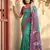 Rama green color pochampalli silk saree with graceful woven designer looks