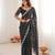 Black color twill net fabric ethnic and girlie ceremonial saree for girls