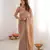 Beige twill net ethnic and girlie ceremonial saree girls
