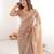 Beige color twill net fabric ethnic and girlie ceremonial saree for girls