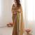Gold color twill net fabric ethnic and girlie ceremonial saree for girls